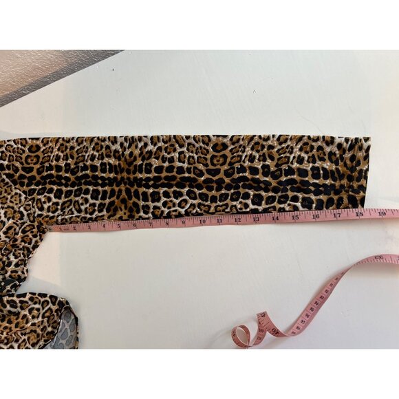 Mangopop Women Leopard Print Long Sleeve Bodysuit Size XL - Picture 6 of 7